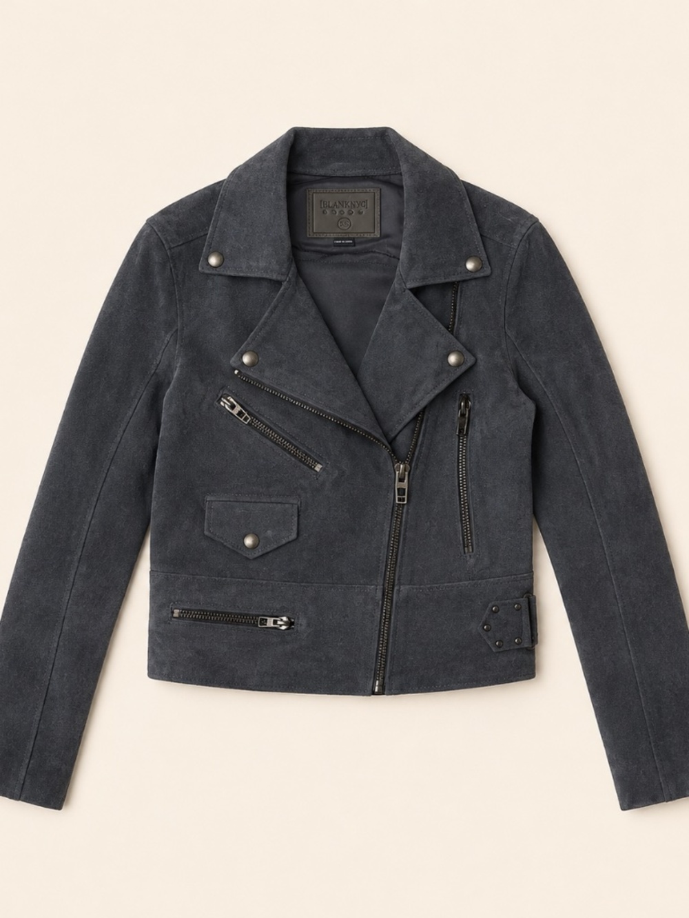 BLANKNYC Gray Suede Moto Jacket Size XS